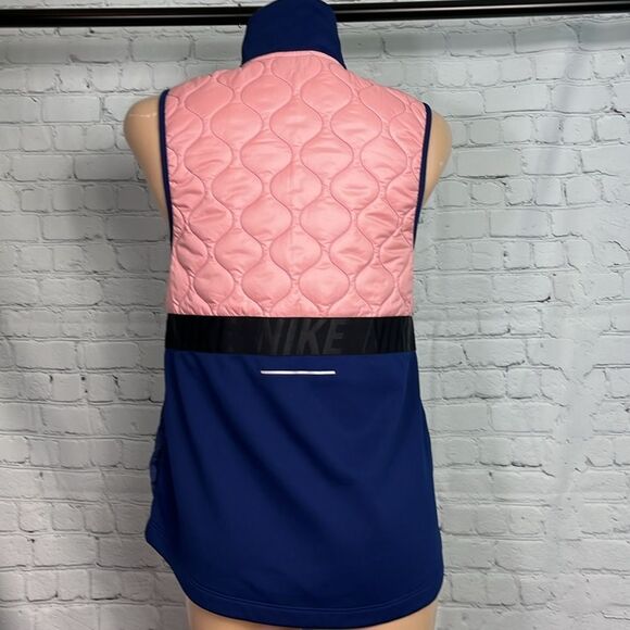 Nike Aerolayer Quilted Colorblock running vest Blue, gray & peach Sz Medium - Picture 4 of 8